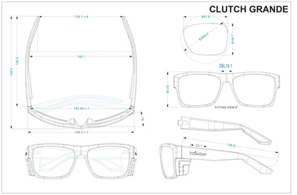 CLUTCH Safety - Polarized Blue Mirror (Grande Available) - Safety Glasses - Bomber Eyewear - CL411BM