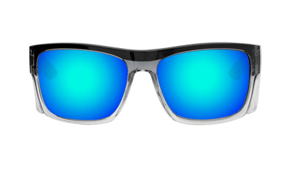 CLUTCH Safety - Polarized Ice Blue Mirror Crystal (Grande Available) - Safety Glasses - Bomber Eyewear - CL114ICE