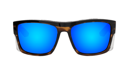 CLUTCH Safety - Polarized Ice Blue Mirror Tortoise (Grande Available) - Bomber Eyewear - CL112ICE