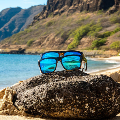 CLUTCH Safety - Polarized Ice Blue Mirror Tortoise (Grande Available) - Bomber Eyewear - CL112ICE