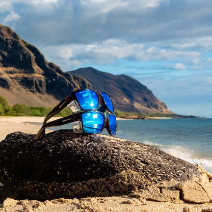 CLUTCH Safety - Polarized Ice Blue Mirror Tortoise (Grande Available) - Bomber Eyewear - CL112ICE