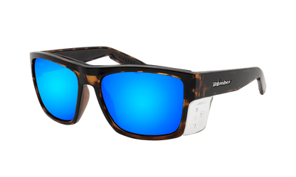 CLUTCH Safety - Polarized Ice Blue Mirror Tortoise (Grande Available) - Bomber Eyewear - CL112ICE
