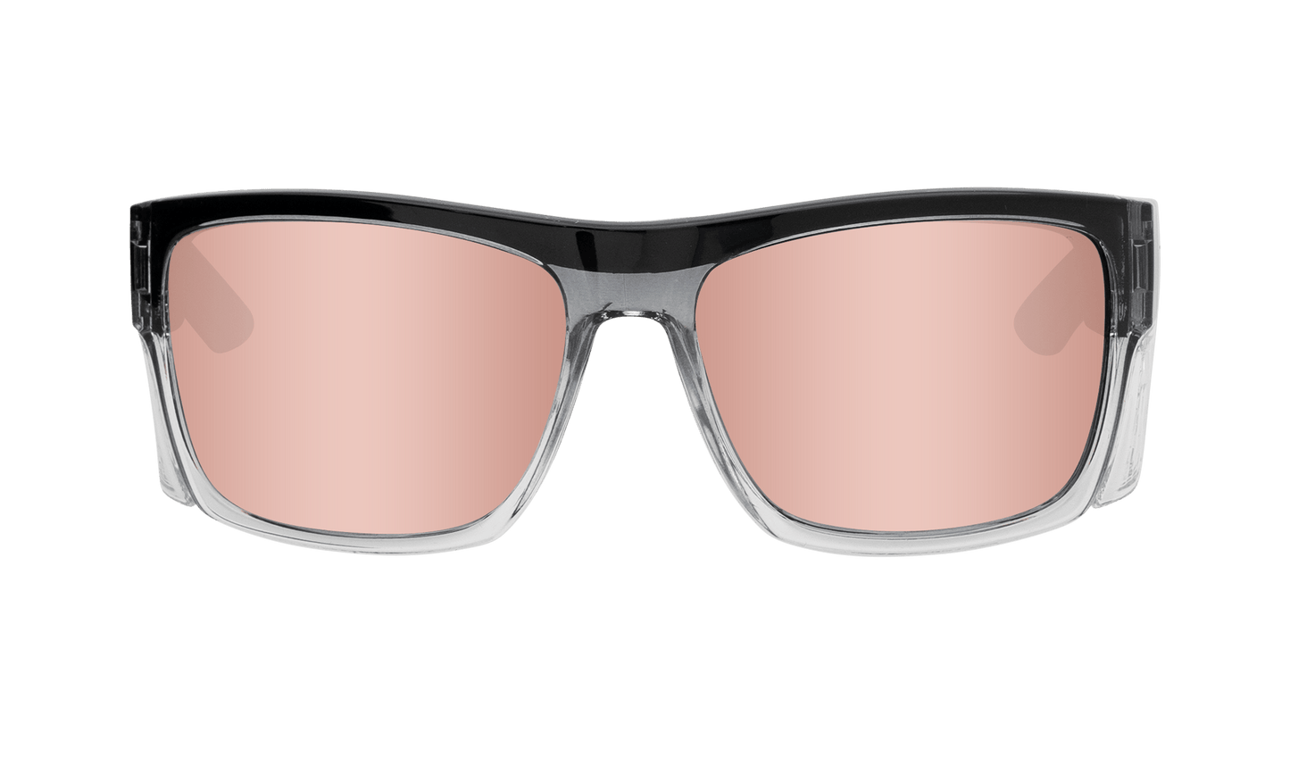 CLUTCH Safety - Polarized Rose Gold Mirror Crystal - Safety Glasses - Bomber Eyewear - CL114PM