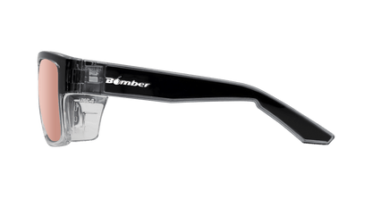 CLUTCH Safety - Polarized Rose Gold Mirror Crystal - Safety Glasses - Bomber Eyewear - CL114PM