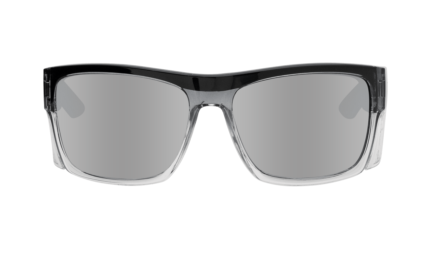 CLUTCH Safety - Polarized Silver Mirror Crystal - Safety Glasses - Bomber Eyewear - CL114