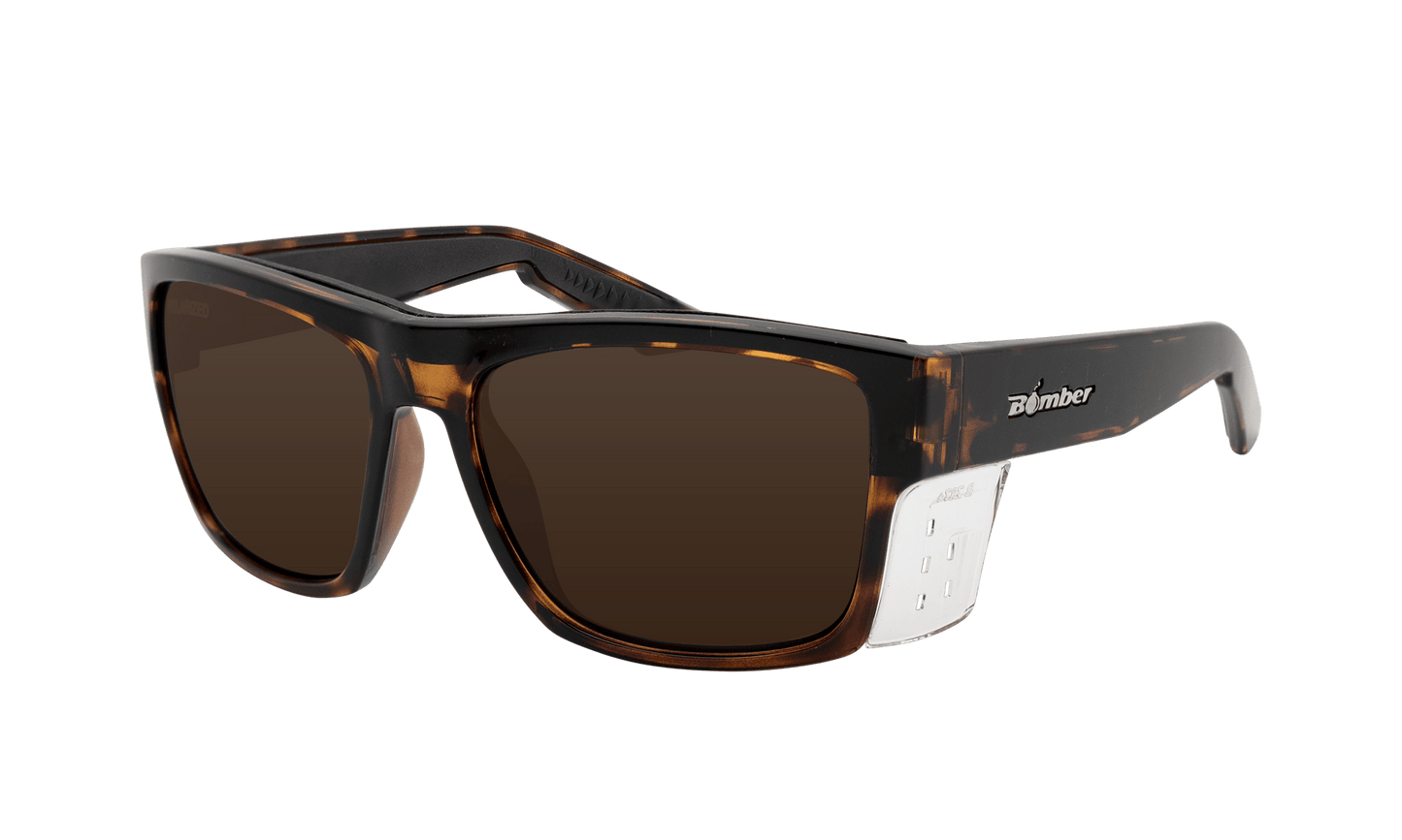 CLUTCH Safety - Polarized Tortoise (Grande Available) - Safety Glasses - Bomber Eyewear - CL112
