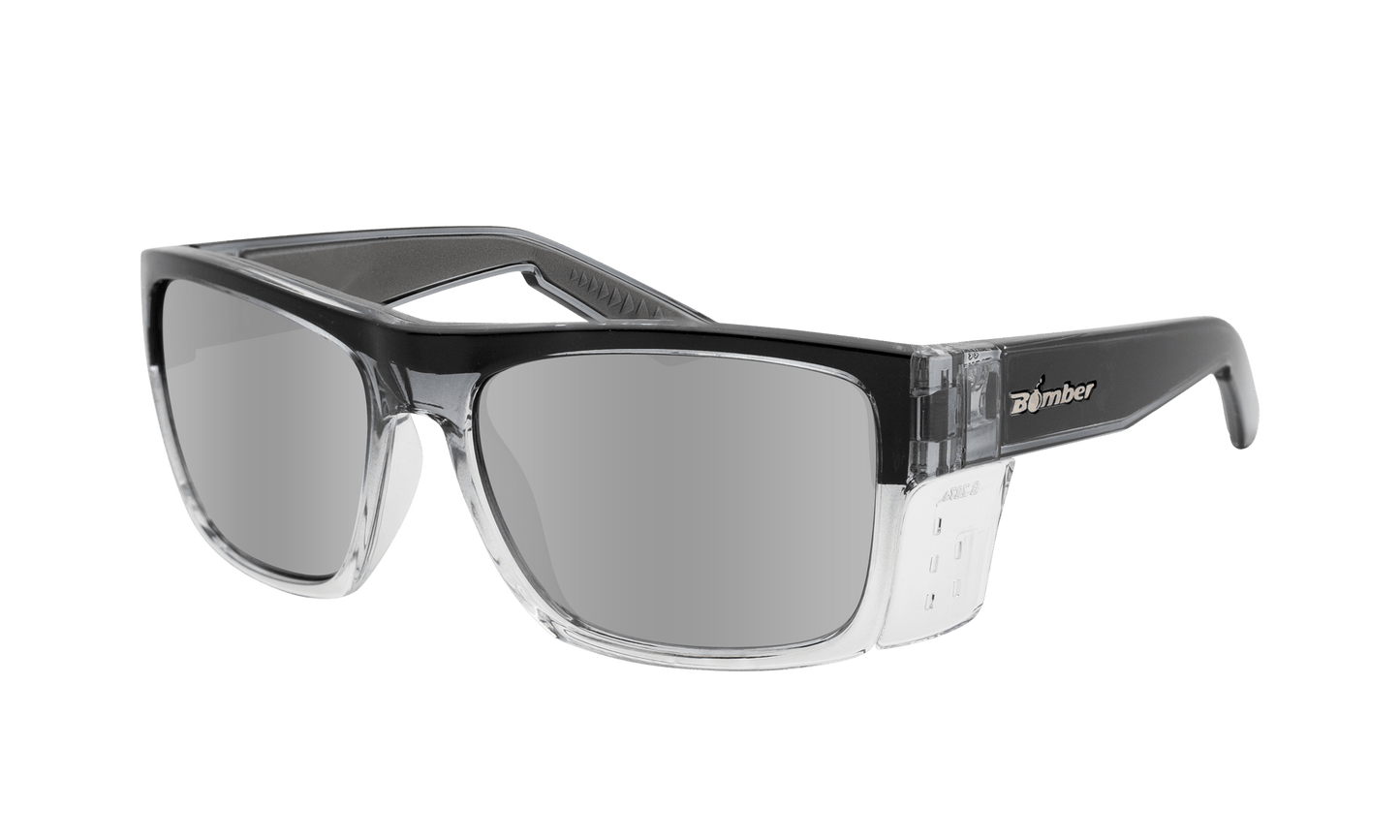 CLUTCH Safety - Silver Mirror Crystal (Grande Available) - Safety Glasses - Bomber Eyewear - CL104