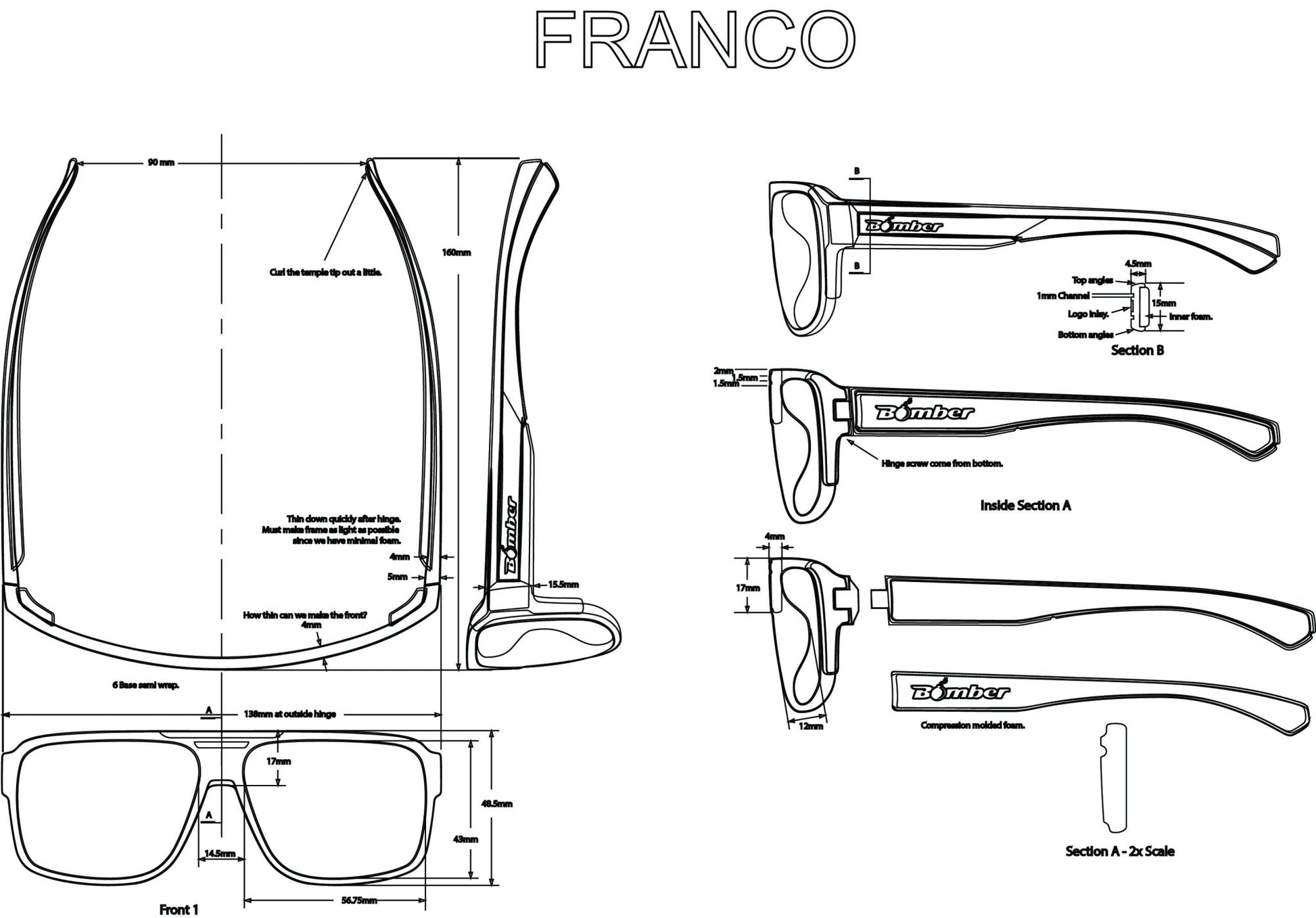 FRANCO - Polarized Tortoise - Sunglasses - Bomber Eyewear - FC112