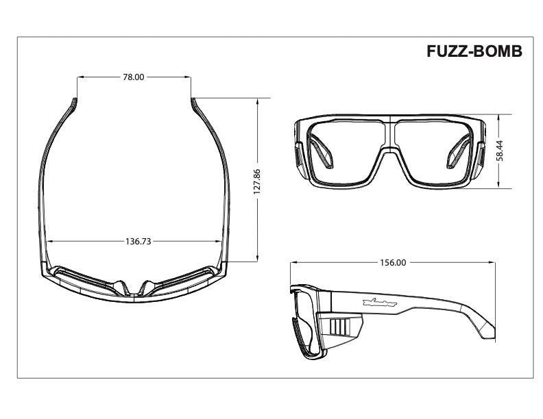 FUZZ Bomb Safety - Clear - Safety Glasses - Bomber Eyewear - FZ101