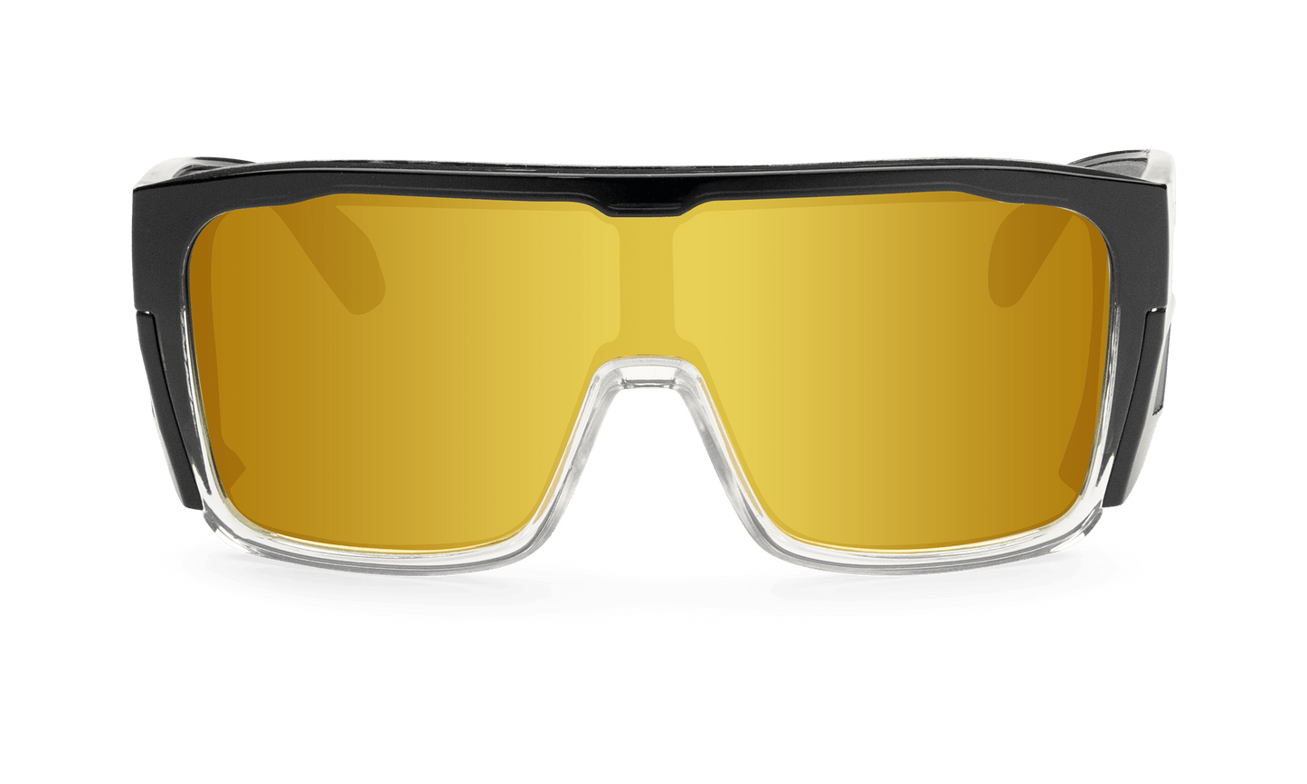 FUZZ Bomb Safety - Gold Mirror Crystal - Safety Glasses - Bomber Eyewear - FZ114GLD
