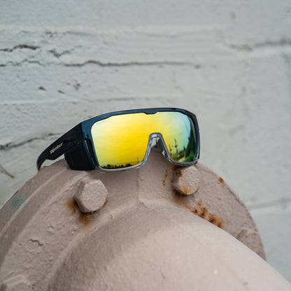 FUZZ Bomb Safety - Gold Mirror Crystal - Safety Glasses - Bomber Eyewear - FZ114GLD