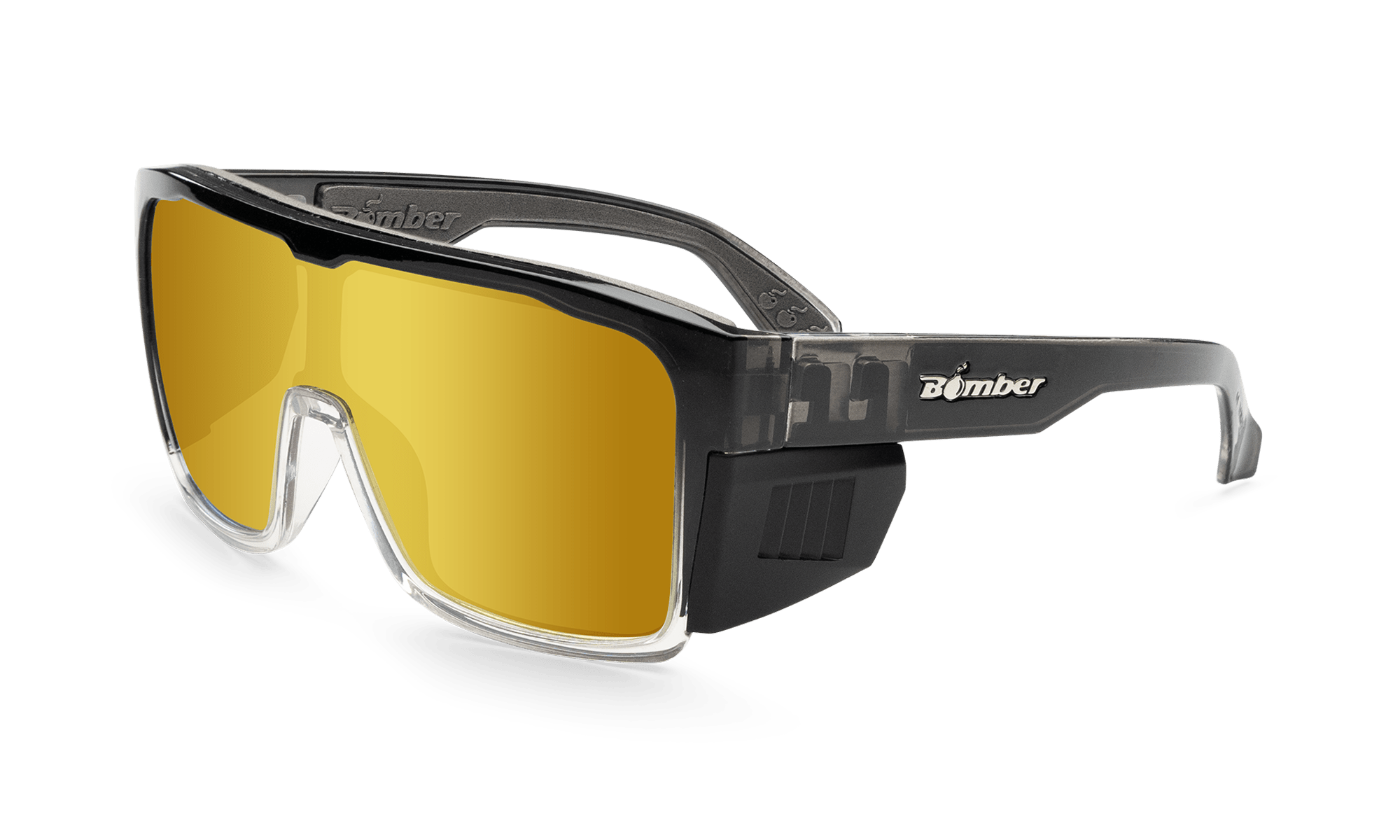 FUZZ Bomb Safety - Gold Mirror Crystal – Bomber Eyewear