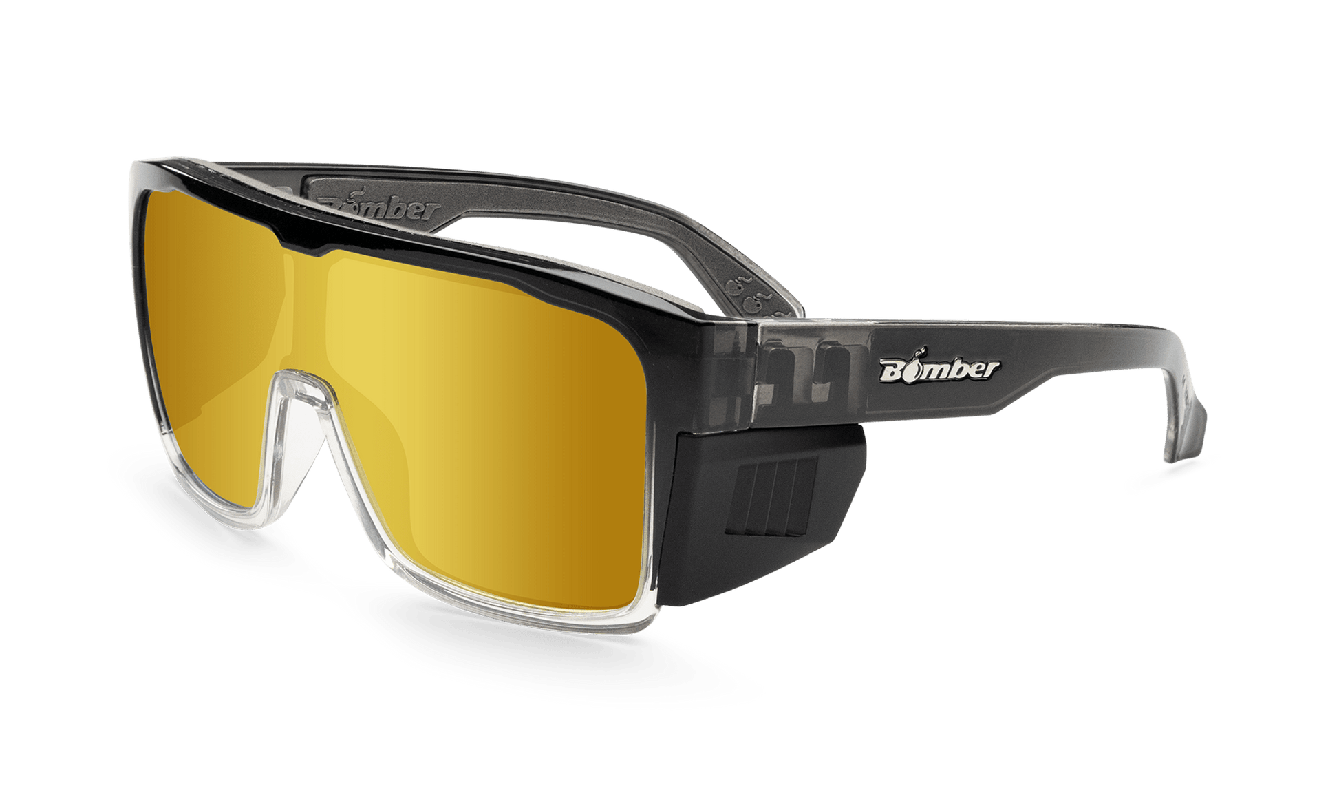 FUZZ Bomb Safety - Gold Mirror Crystal - Safety Glasses - Bomber Eyewear - FZ114GLD