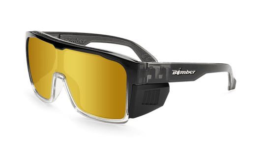FUZZ Bomb Safety - Gold Mirror Crystal - Safety Glasses - Bomber Eyewear - FZ114GLD