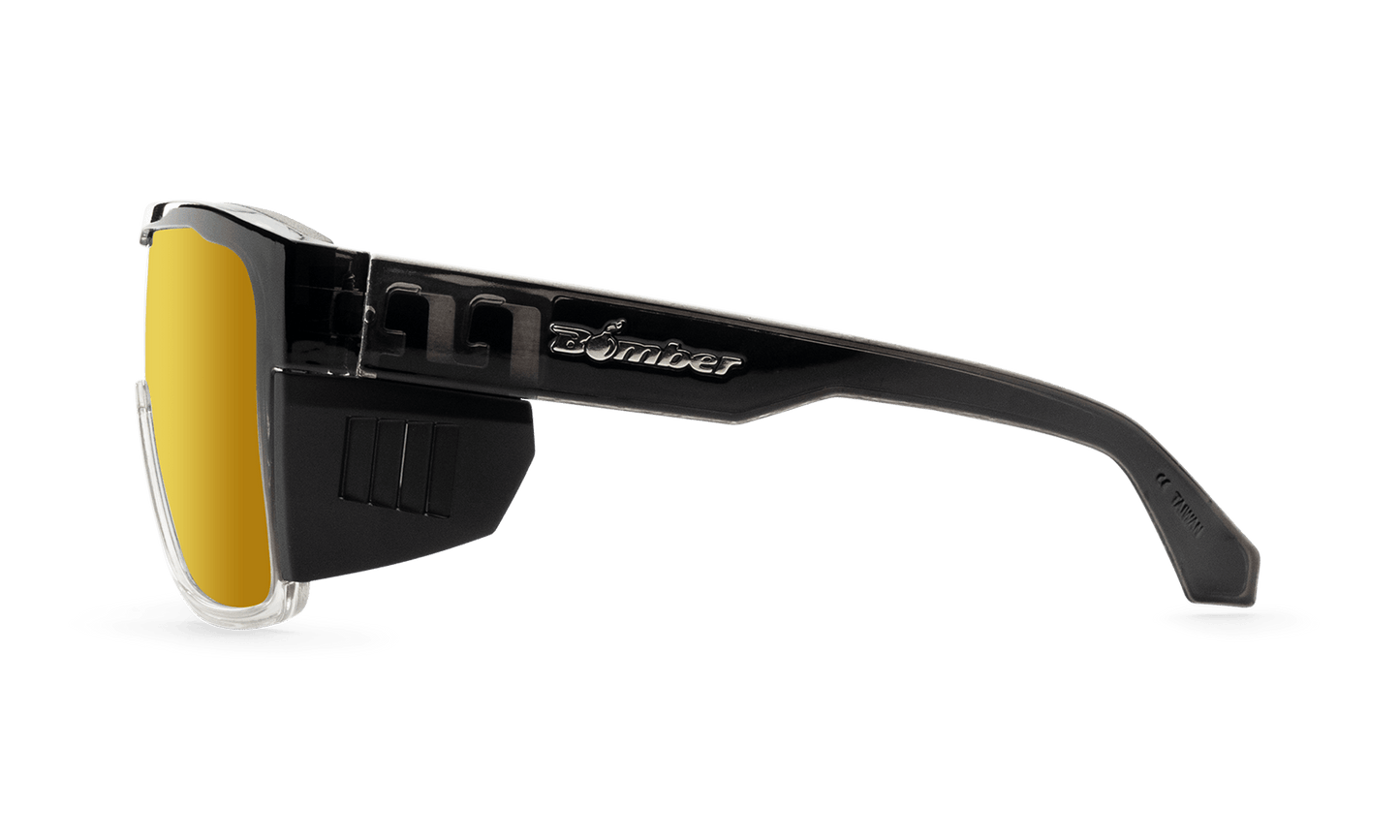 FUZZ Bomb Safety - Gold Mirror Crystal - Safety Glasses - Bomber Eyewear - FZ114GLD