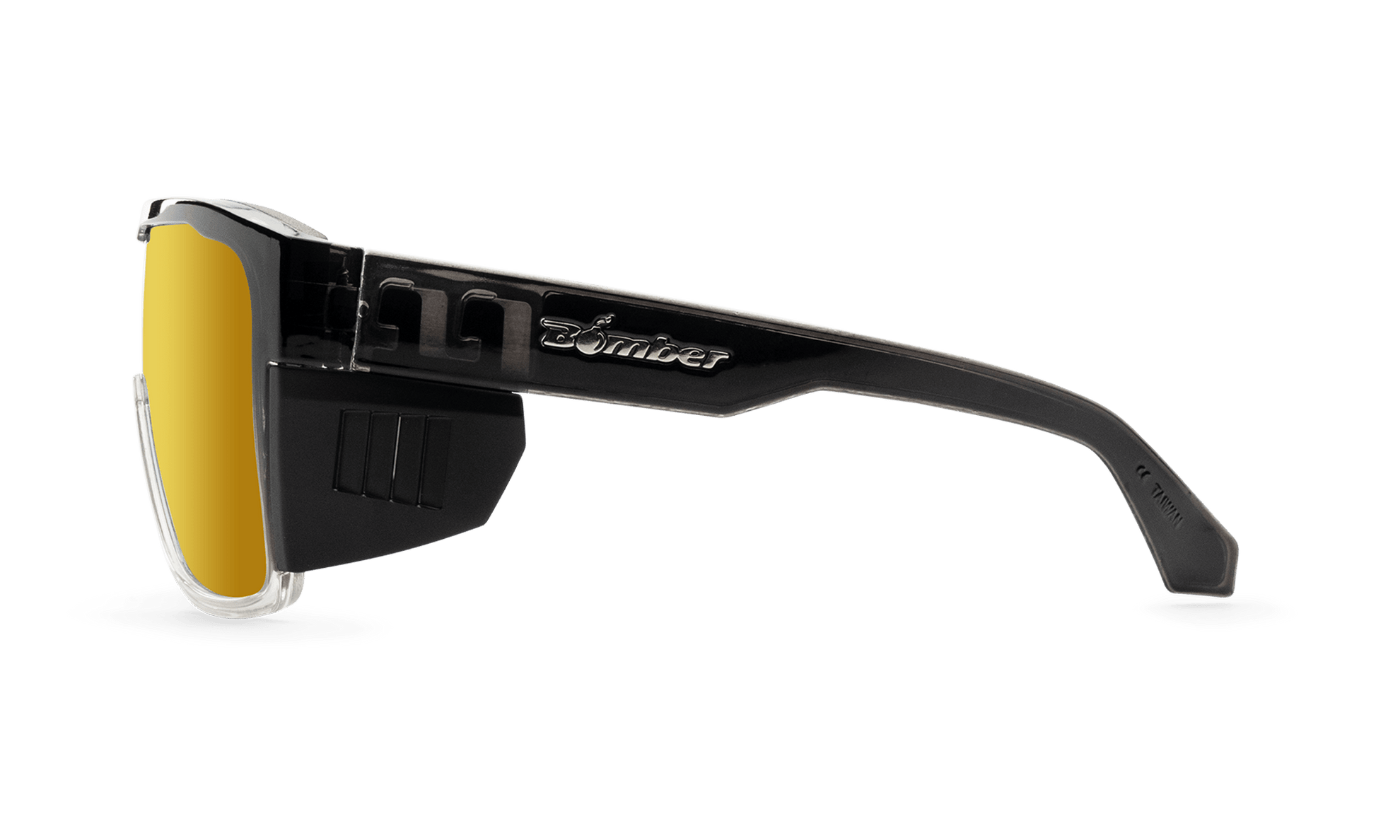 FUZZ Bomb Safety - Gold Mirror Crystal - Safety Glasses - Bomber Eyewear - FZ114GLD