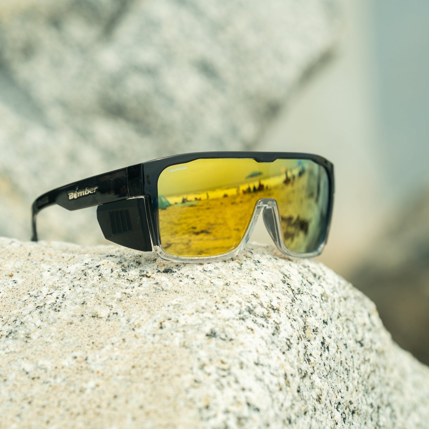 FUZZ Bomb Safety - Gold Mirror Crystal - Safety Glasses - Bomber Eyewear - FZ114GLD