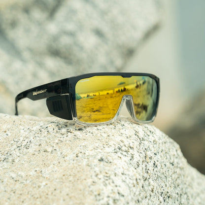 FUZZ Bomb Safety - Gold Mirror Crystal - Safety Glasses - Bomber Eyewear - FZ114GLD
