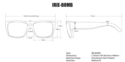 IRIE - Polarized Silver Mirror Crystal - Sunglasses - Bomber Eyewear - IRE114