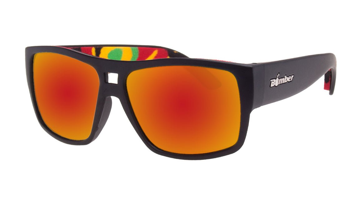 IRIE - Red Mirror Rasta Black - Sunglasses - Bomber Eyewear - IRE101RMRSTA