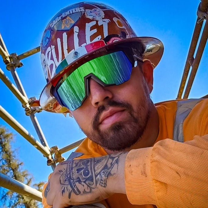 JAGER Bomb Safety - Green Mirror Polarized Crystal - Safety Glasses - Bomber Eyewear - JB114GM