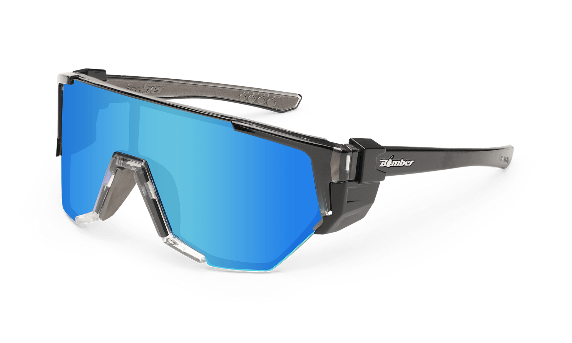 JAGER Bomb Safety - Polarized Ice Blue Mirror Crystal - Safety Glasses - Bomber Eyewear - JB114ICE