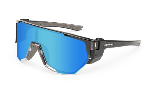 JAGER Bomb Safety - Polarized Ice Blue Mirror Crystal - Safety Glasses - Bomber Eyewear - JB114ICE