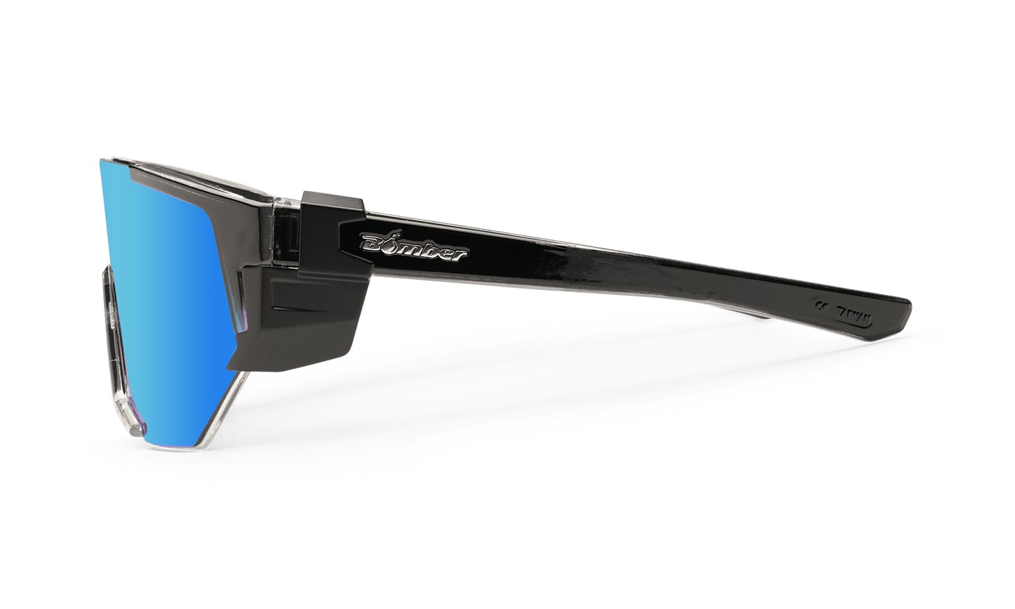 JAGER Bomb Safety - Polarized Ice Blue Mirror Crystal - Safety Glasses - Bomber Eyewear - JB114ICE