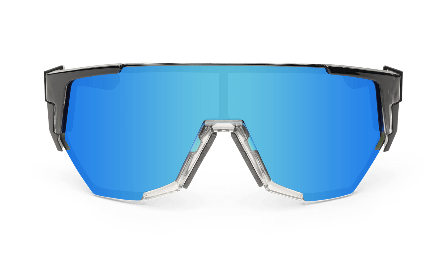 JAGER Bomb Safety - Polarized Ice Blue Mirror Crystal - Safety Glasses - Bomber Eyewear - JB114ICE
