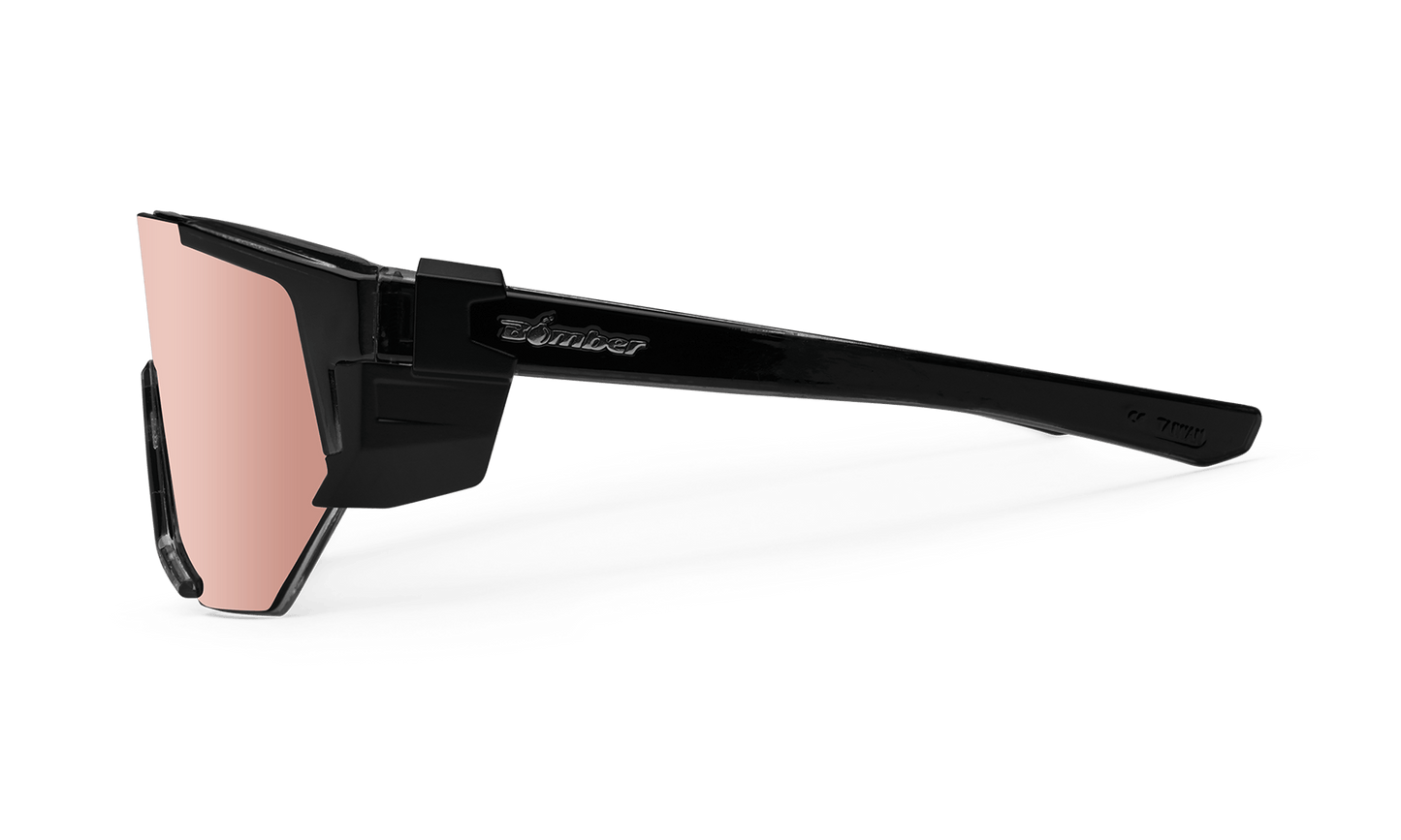 JAGER Bomb Safety - Polarized Rose Gold Pink Mirror Crystal - Safety Glasses - Bomber Eyewear - JB114PM