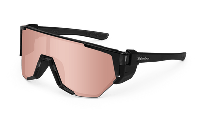 JAGER Bomb Safety - Polarized Rose Gold Pink Mirror Crystal - Safety Glasses - Bomber Eyewear - JB114PM