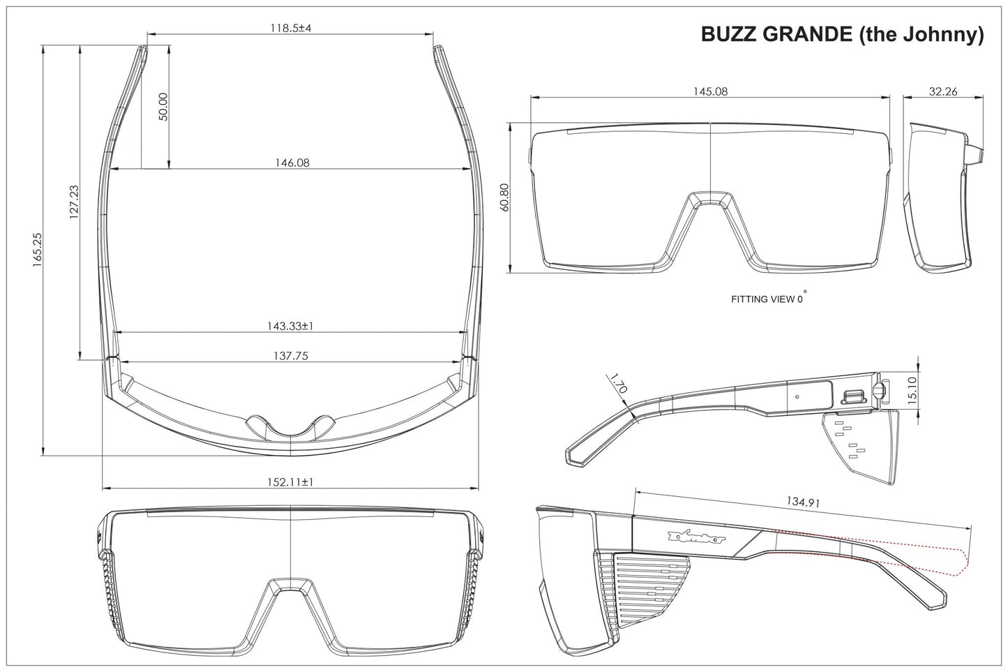 JOHNNY Safety - Blue Mirror - Bomber Eyewear - BZG103BM