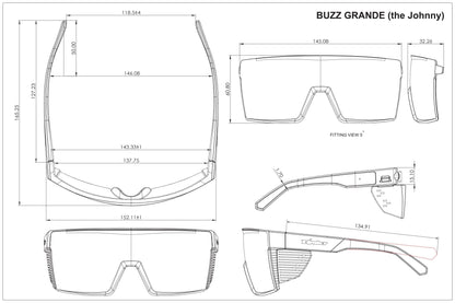 JOHNNY Safety - Ice Blue Mirror - Bomber Eyewear - BZG103ICE