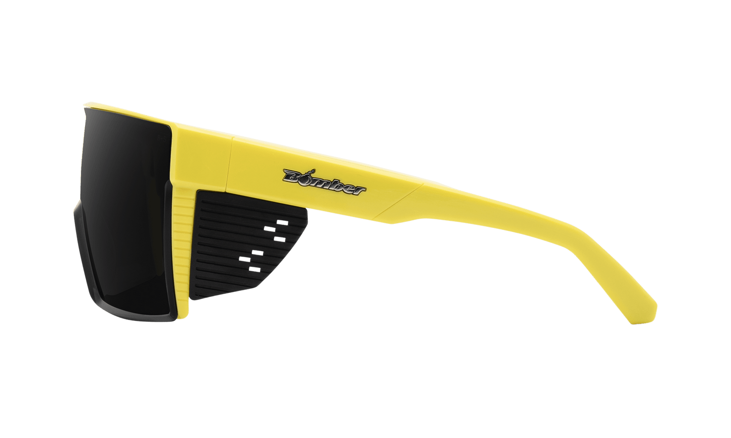 JOHNNY Safety - Smoke Hi Vis Yellow - Safety Glasses - Bomber Eyewear - BZG108