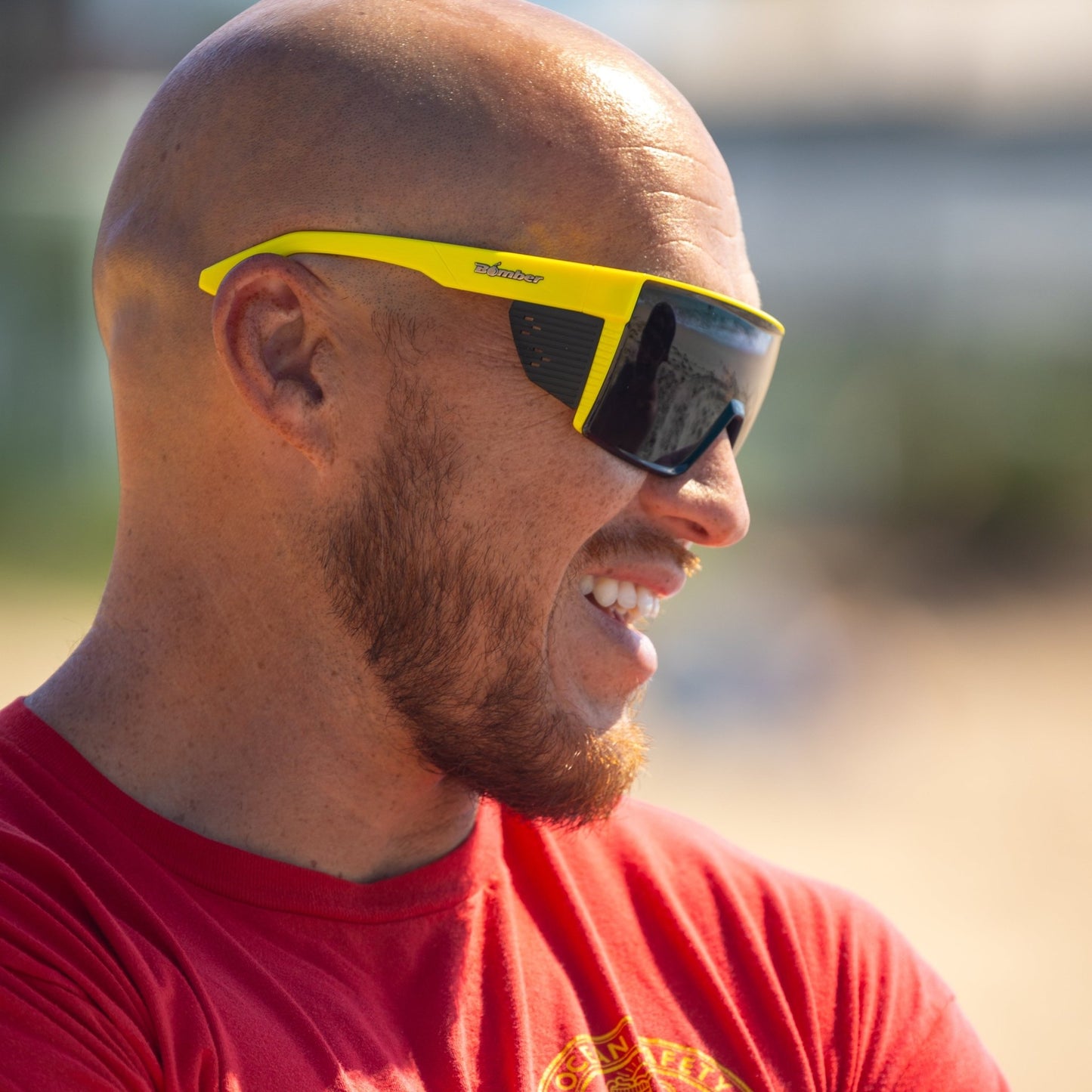 JOHNNY Safety - Smoke Hi Vis Yellow - Safety Glasses - Bomber Eyewear - BZG108