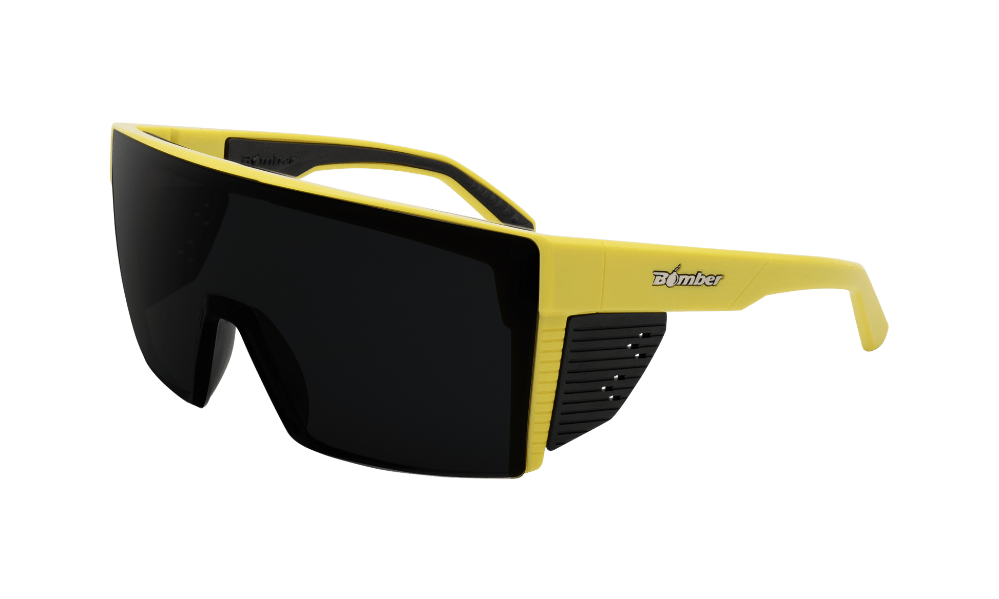 JOHNNY Safety - Smoke Hi Vis Yellow - Safety Glasses - Bomber Eyewear - BZG108
