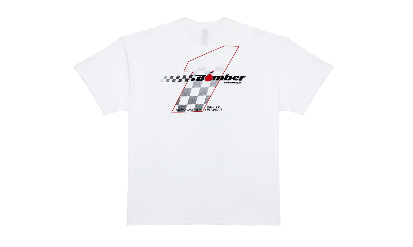LOGO WHITE SHIRT - Bomber Eyewear - TS-WHT-SS-NO1-M