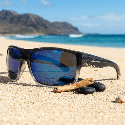 MANA - Polarized Blue Mirror Crystal - Safety Glasses - Bomber Eyewear - MA114BM