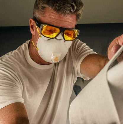 MEGA Bomb Safety - Photochromic Fire Red Orange Mirror - Safety Glasses - Bomber Eyewear - M201OR