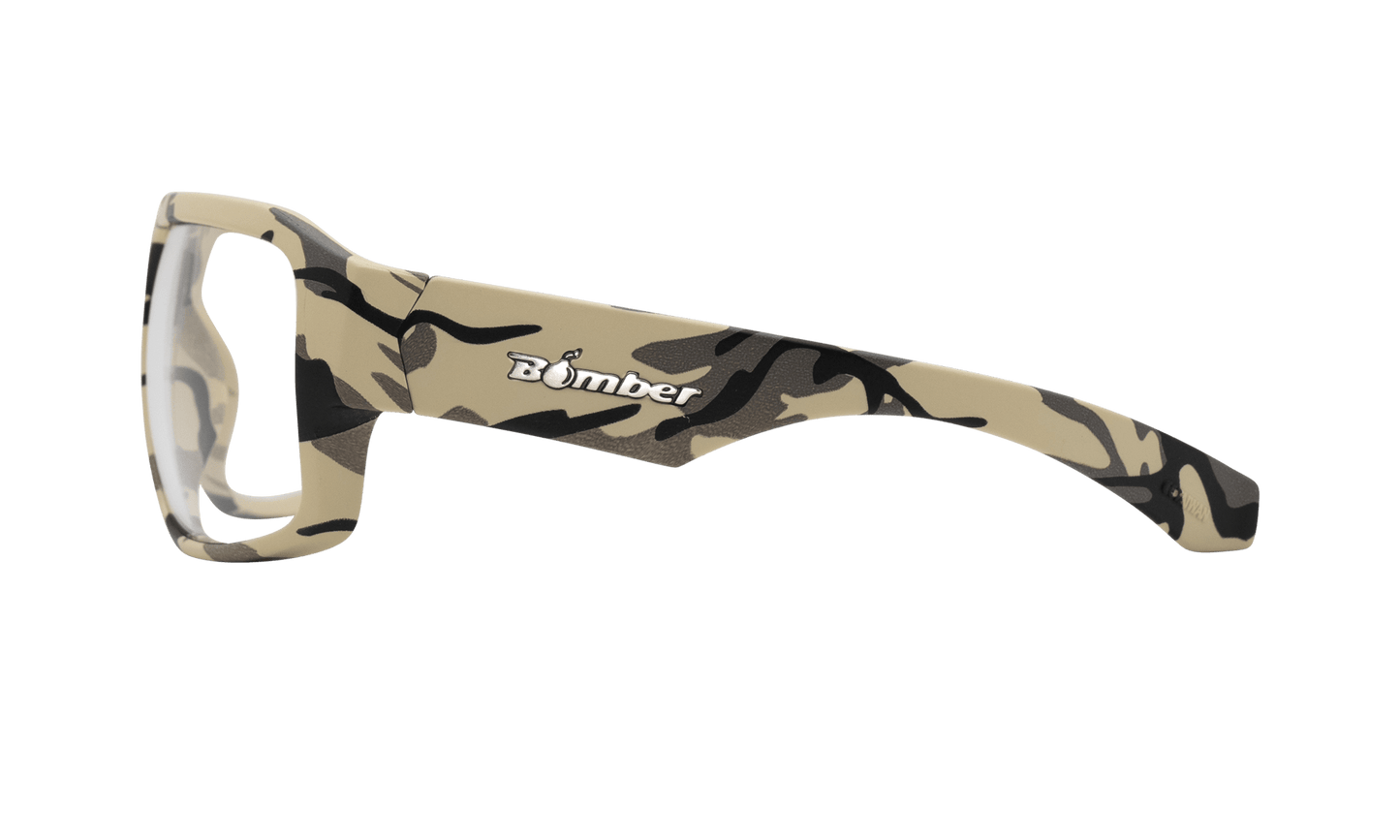 MEGA Safety - Clear Camo - Safety Glasses - Bomber Eyewear - M106C