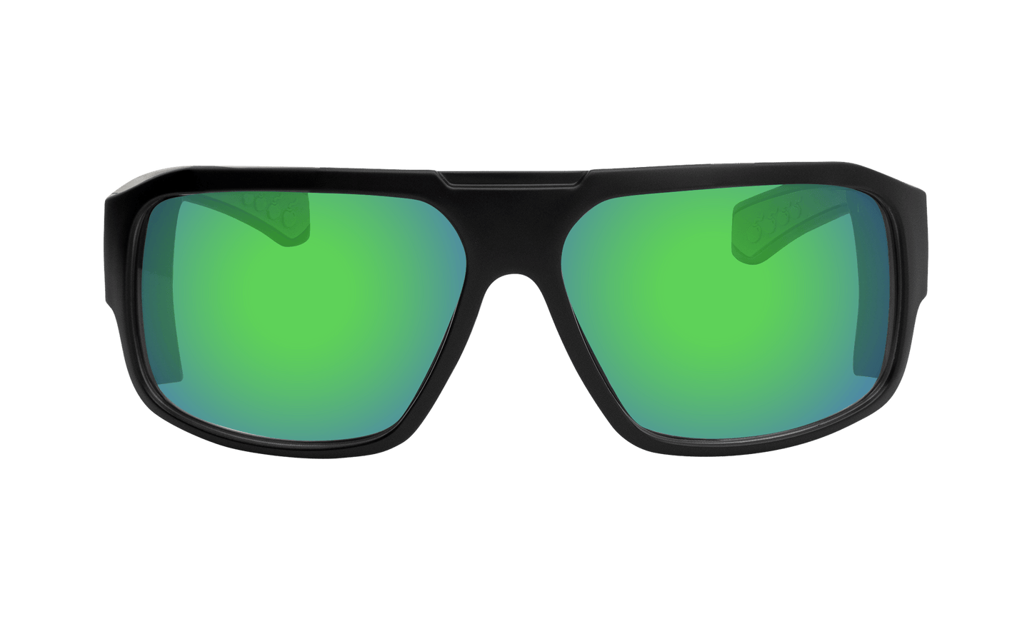 MEGA Safety - Green Mirror - Safety Glasses - Bomber Eyewear - M103GM