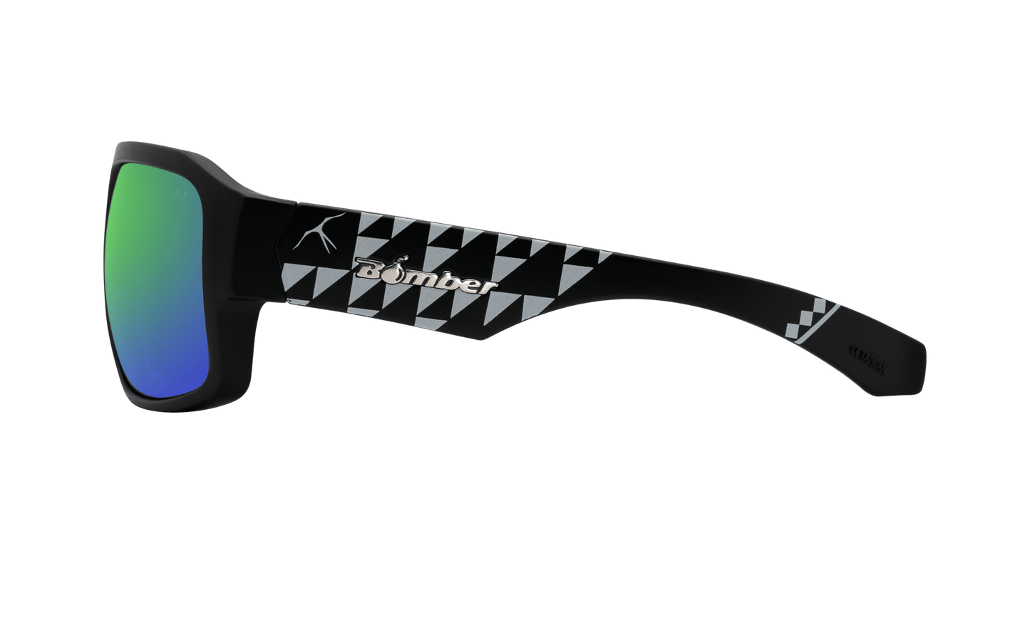 MEGA Safety - Polarized Green Mirror Mana Series - Safety Glasses - Bomber Eyewear - M111GMM