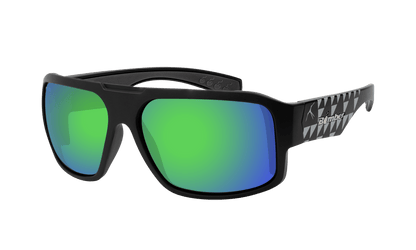 MEGA Safety - Polarized Green Mirror Mana Series - Safety Glasses - Bomber Eyewear - M111GMM