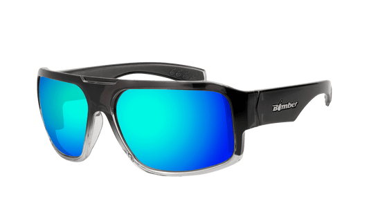 MEGA Safety - Polarized Ice Blue Mirror Crystal - Sunglasses - Bomber Eyewear - M114ICE