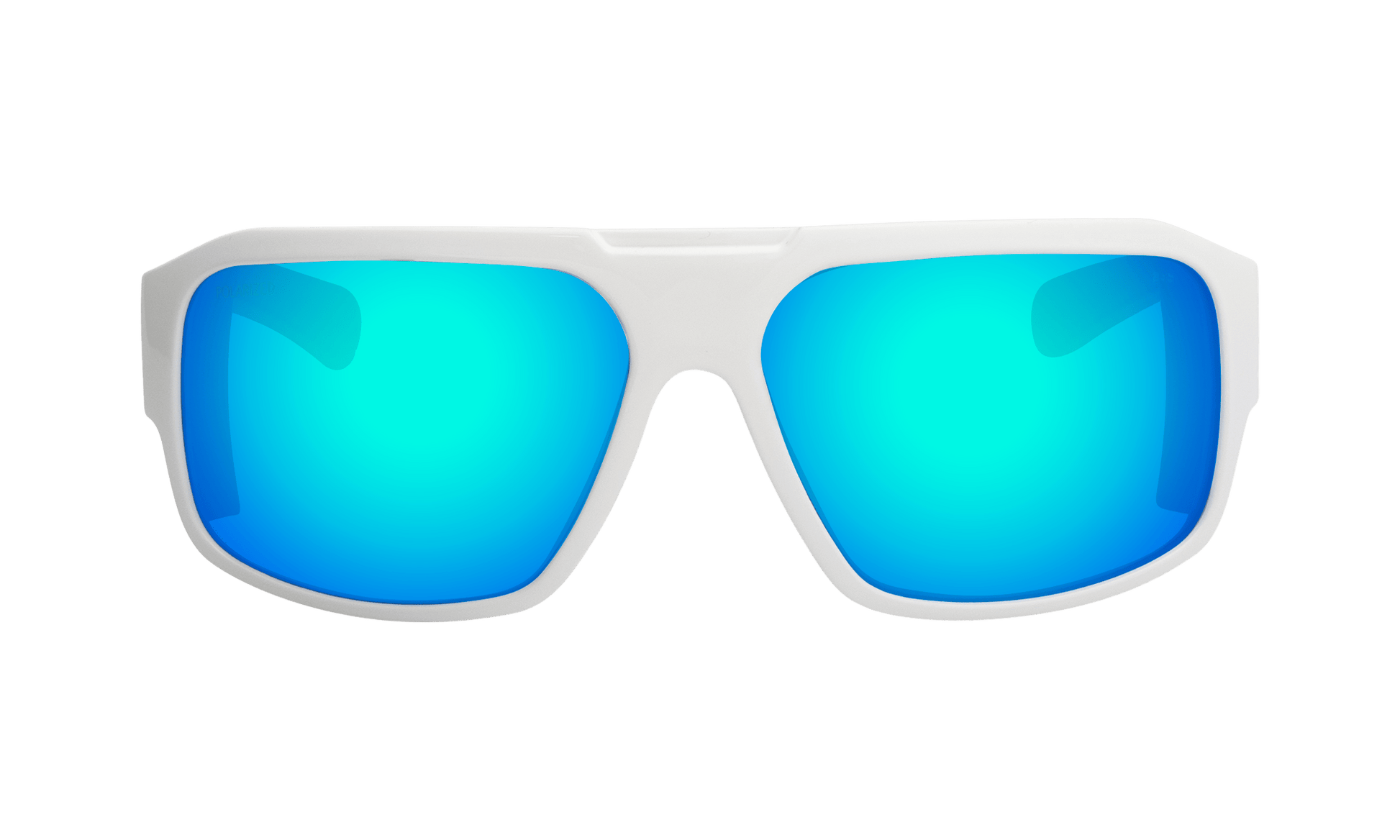 MEGA Safety - Polarized Ice Blue Mirror White Mana Series - Safety Glasses - Bomber Eyewear - M115ICEM
