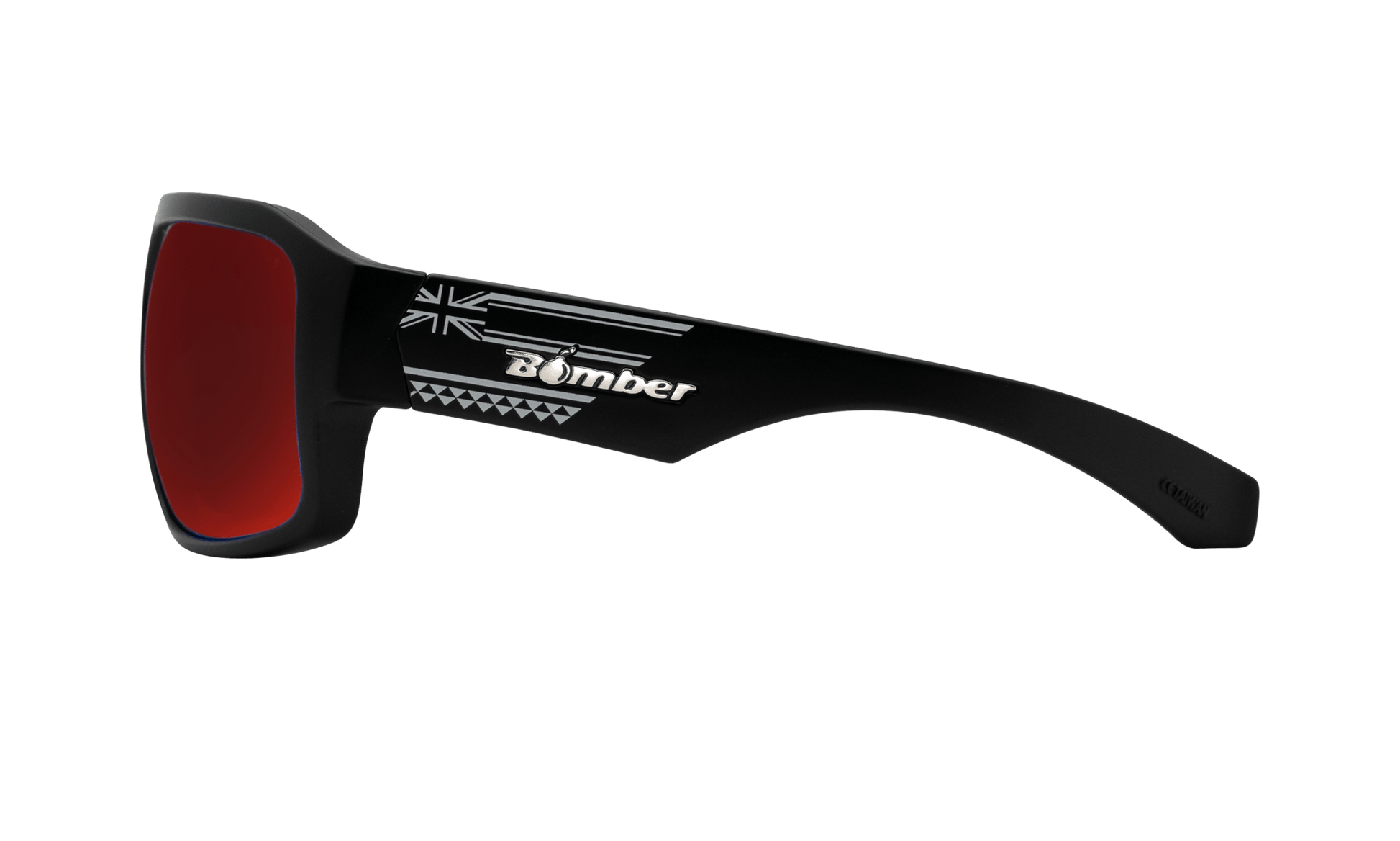 MEGA Safety - Polarized Red Mirror Black - Safety Glasses - Bomber Eyewear - M111RM