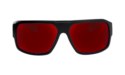 MEGA Safety - Polarized Red Mirror Black - Safety Glasses - Bomber Eyewear - M111RM