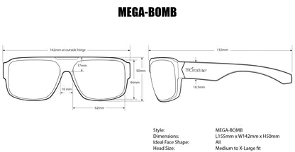 MEGA Safety - Smoke Polarized Mana Series - Safety Glasses - Bomber Eyewear - M111M