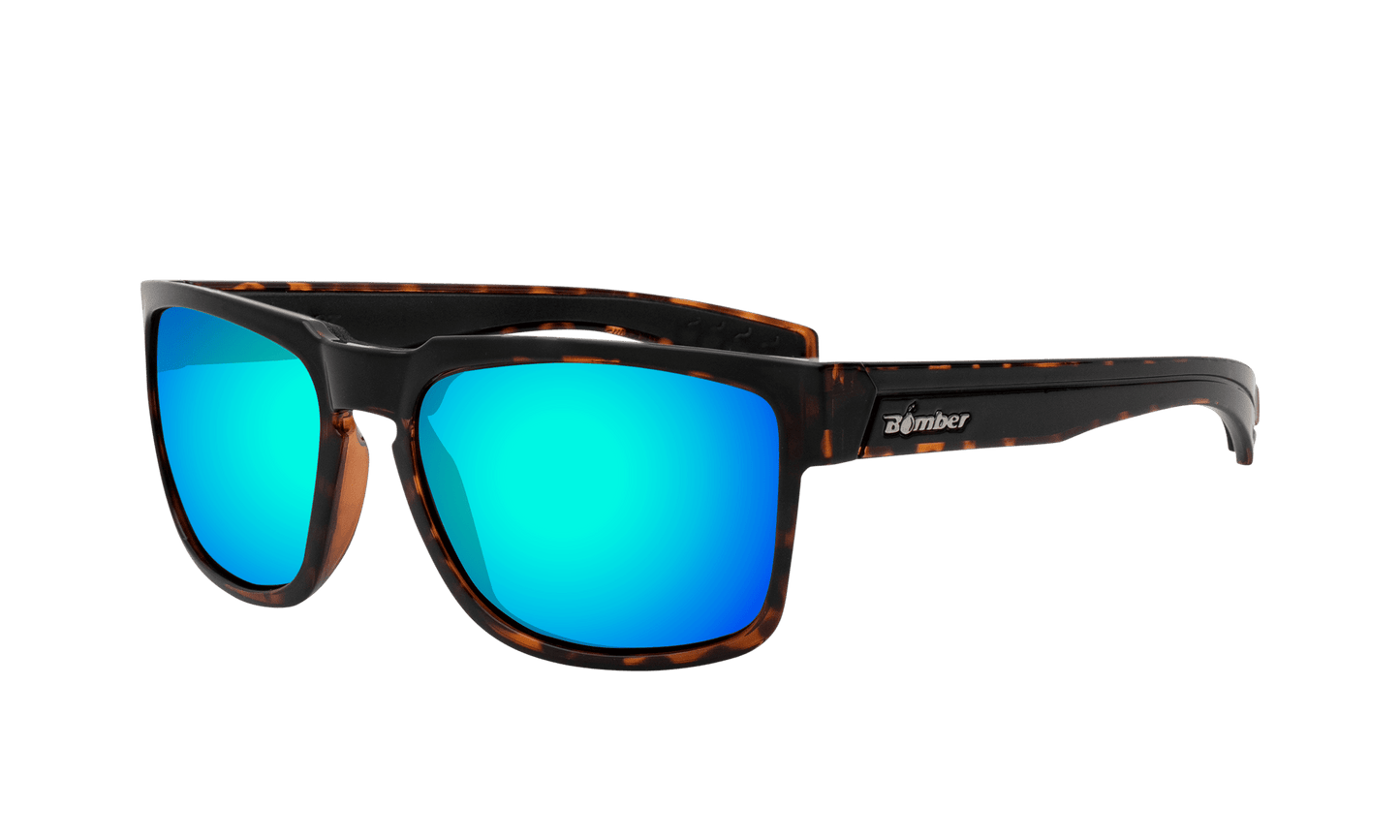 SMART - Polarized Ice Blue Mirror Tortoise - Sunglasses - Bomber Eyewear - SM112ICE
