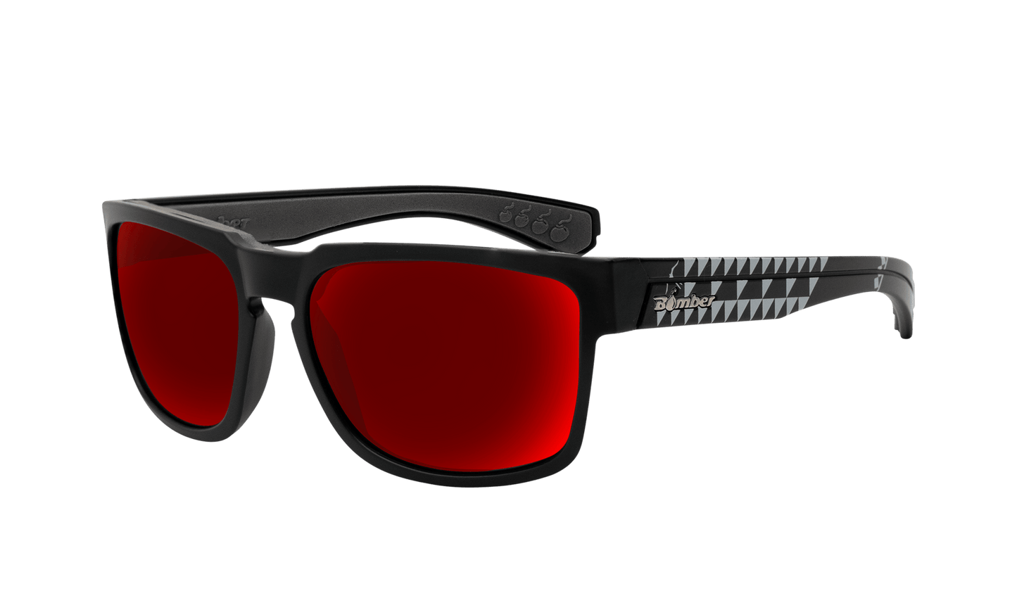 SMART - Polarized Red Mirror Rasta - Sunglasses - Bomber Eyewear - SM111RMRSTA